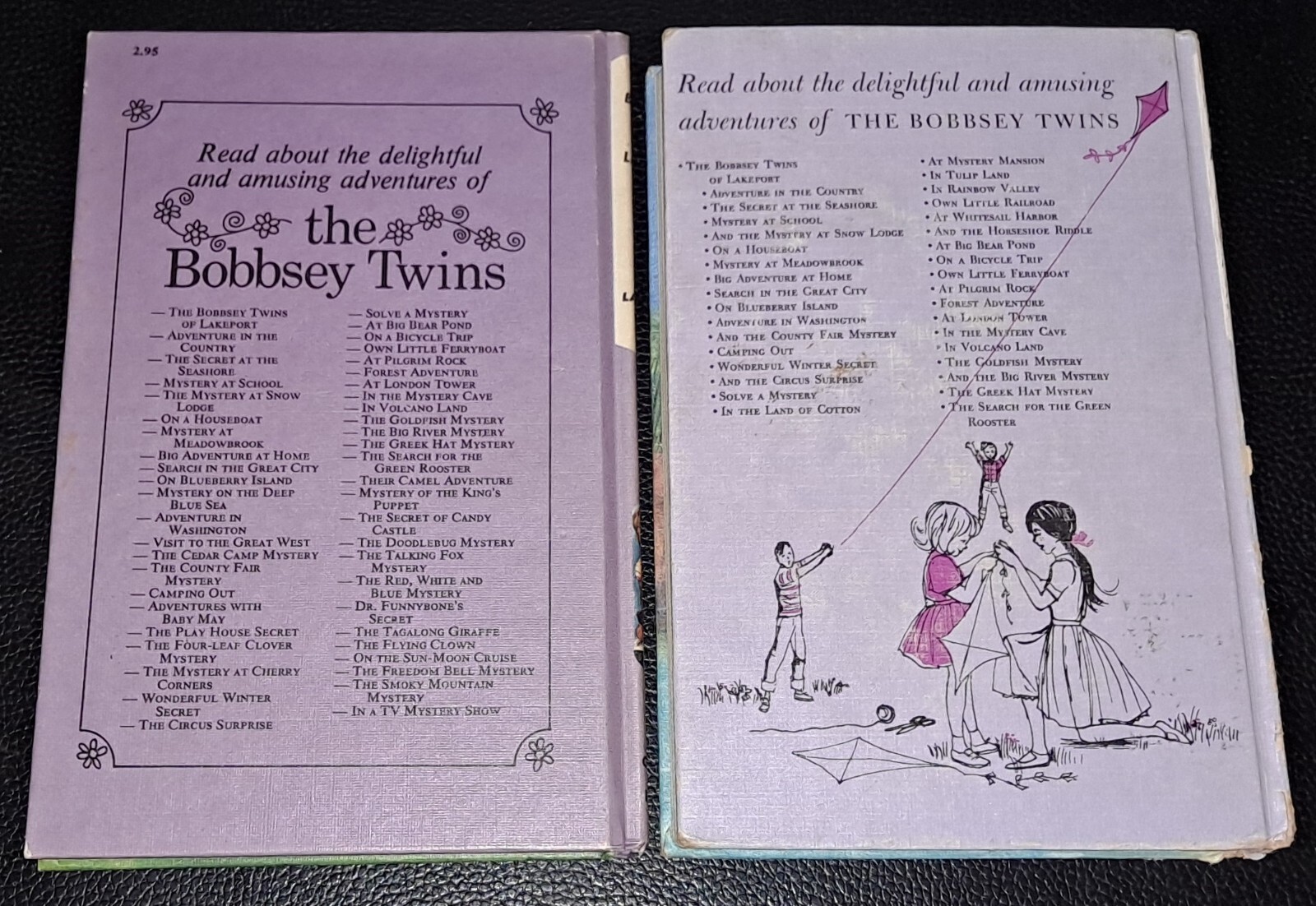 LOT OF 17 VINTAGE BOBBSEY TWINS LAVENDER-SPINED PICTURE COVERS
