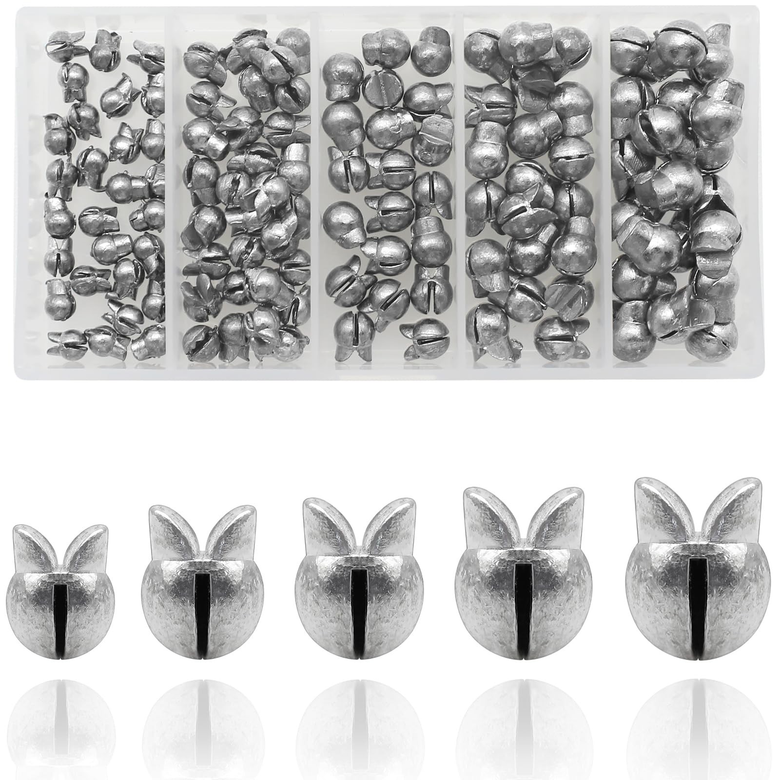 Fishing Weights Sinkers, 250/120pcs Lead Split Shot Various Size, sliver