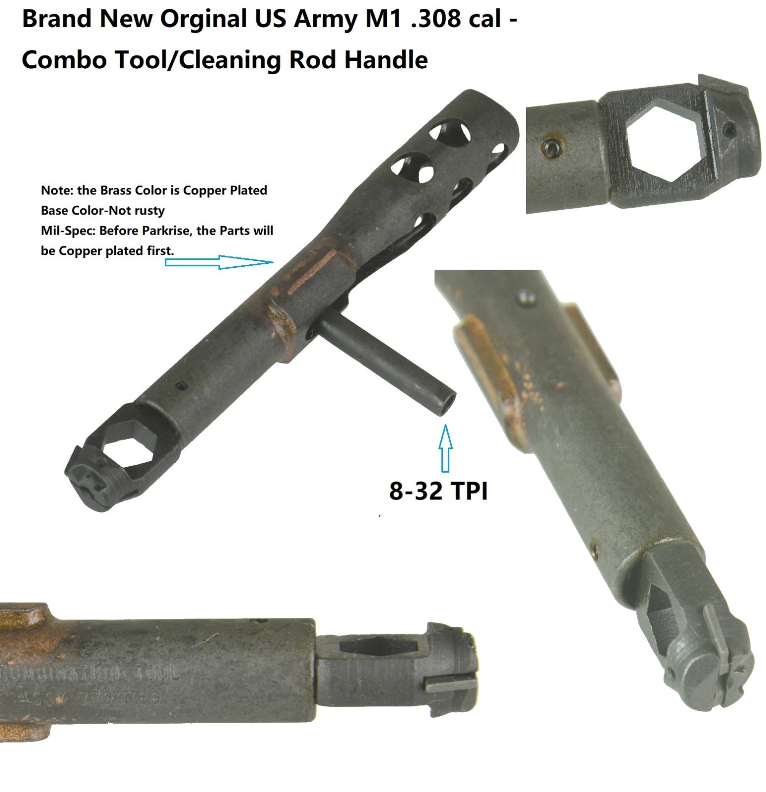Brand New Original M1 Garand Buttstock Cleaning Combo Tool/Rods Handle