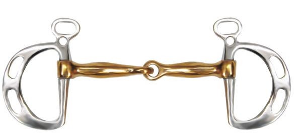 Showman Stainless Steel Kimberwick Bit w/ 5" Copper Broken Mouth