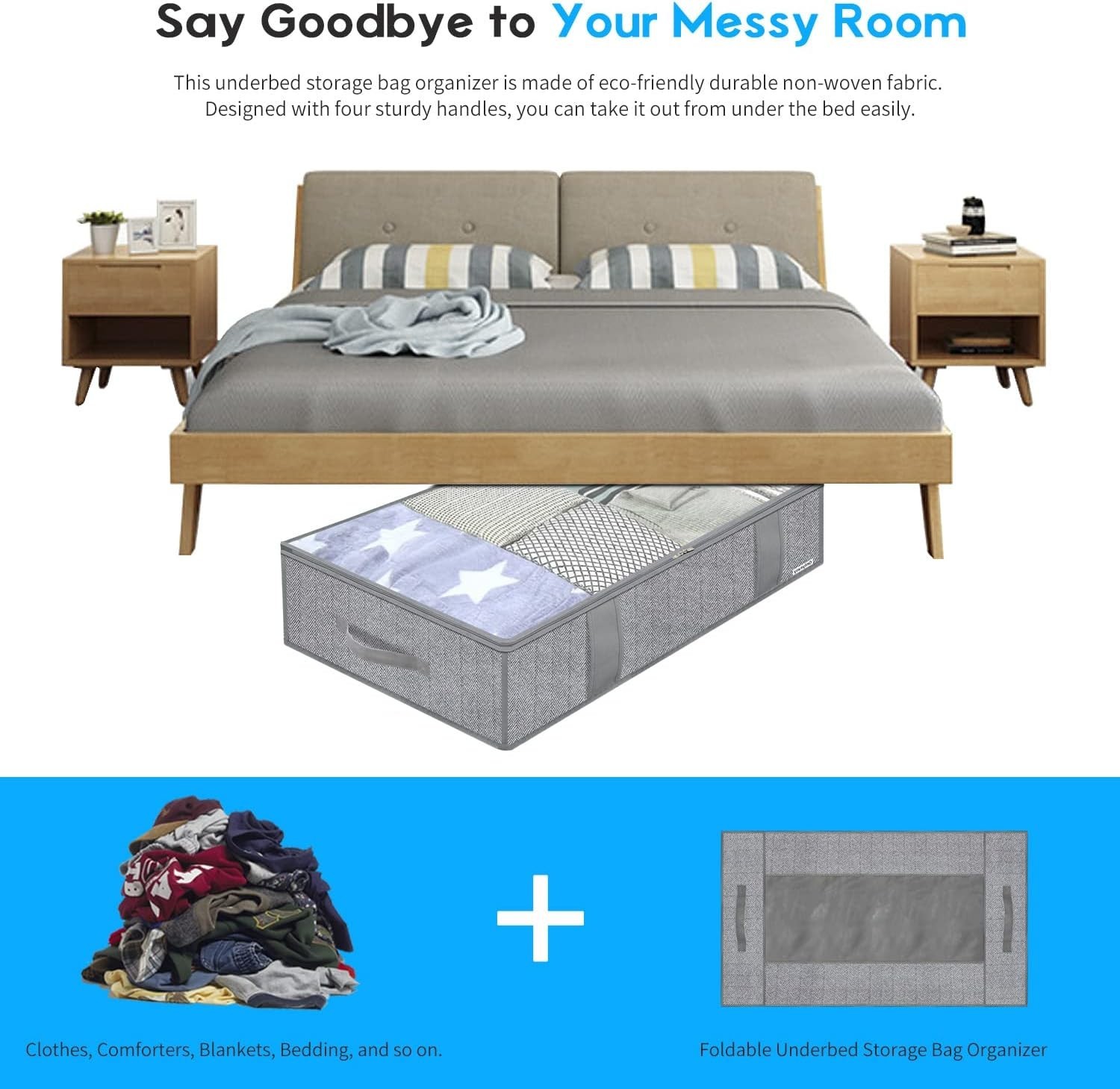 Underbed Storage Bag Set - Breathable, Durable & Stylish Design, 2 Pack