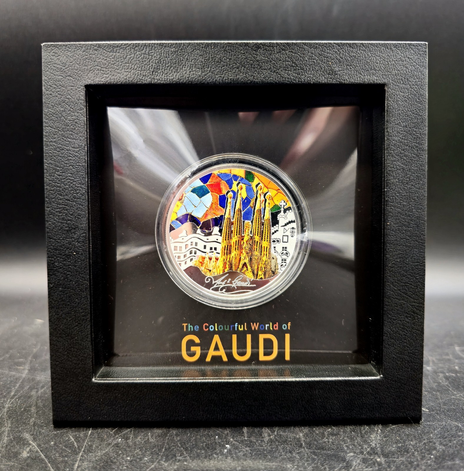 Superb 1 oz Silver Coin 2023 Cameroon COLORFUL WORLD Of GAUDI Limited Of 999 !!