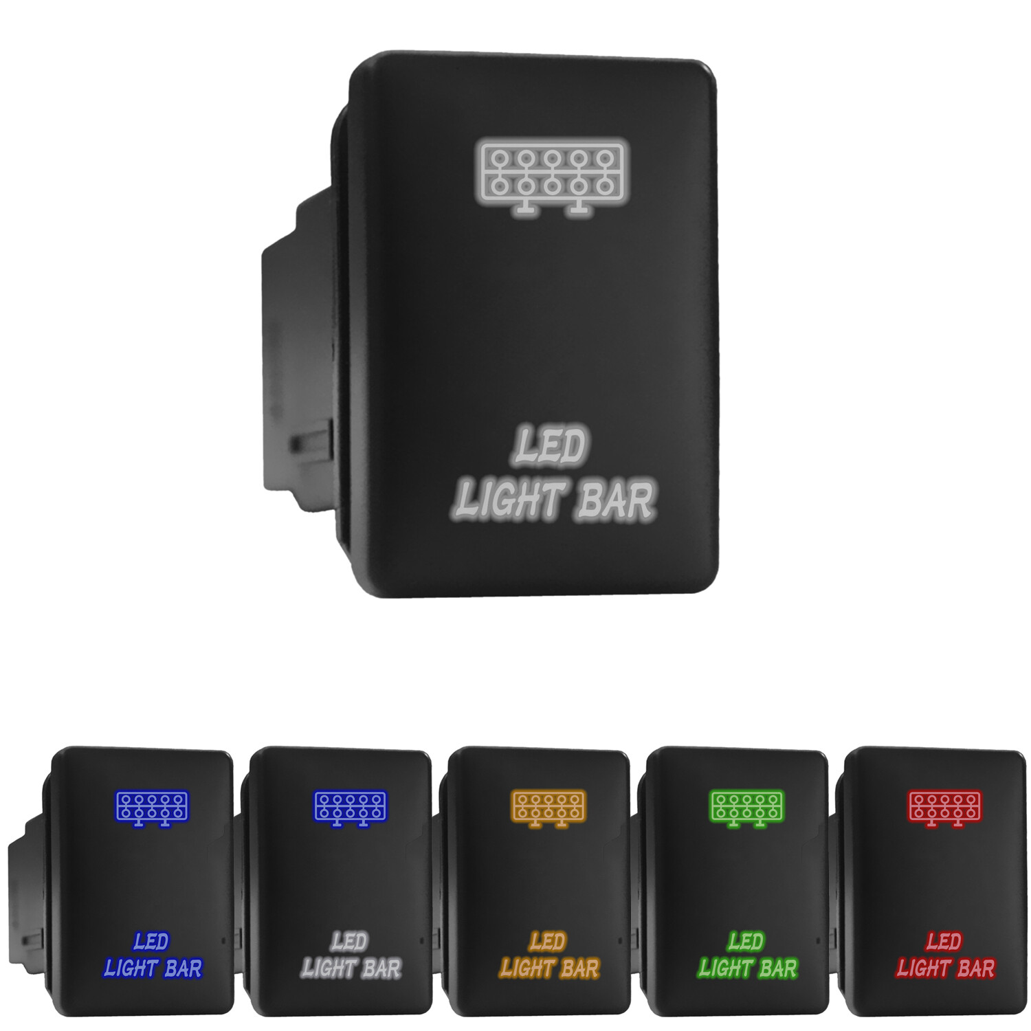 LIGHT BAR Symbol - LED Backlit Push Button - Direct Replacement (Fit: TOYOTA)
