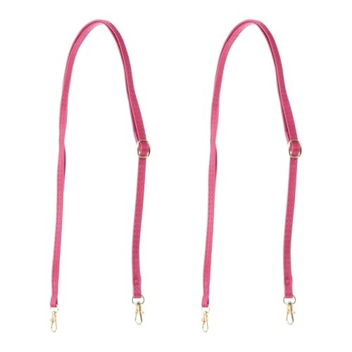 Leather Purse Handle Strap, 2 Pcs 51 Inch Adjustable Length Handbag Rose Red