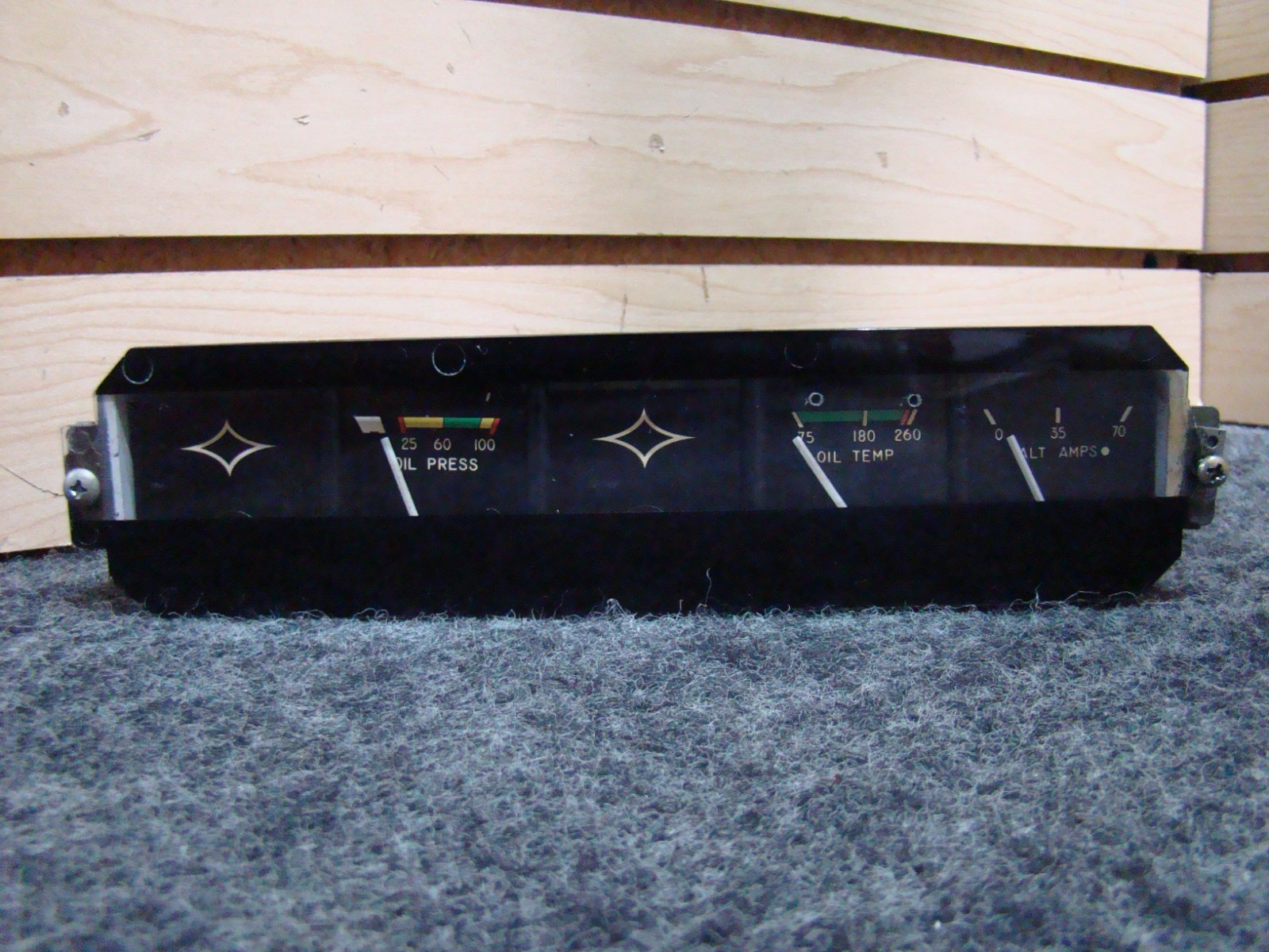 USED AIRCRAFT PIPER DASH CLUSTER OIL PRESSURE, OIL TEMP, & ALT AMPS
