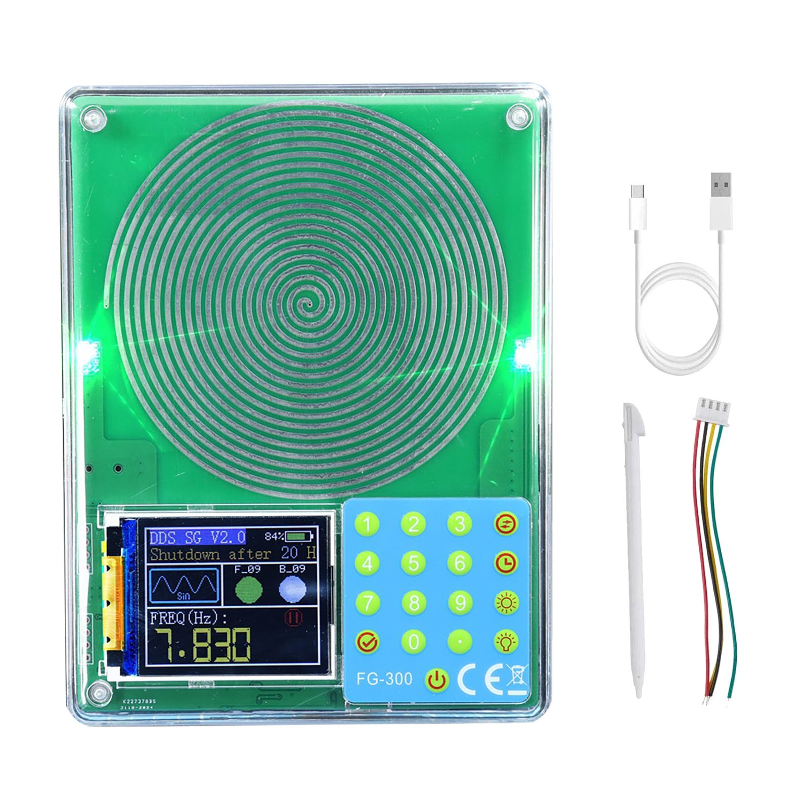 Frequency Generator with 13 Waveforms Including Sine Square Sawtooth and ECG