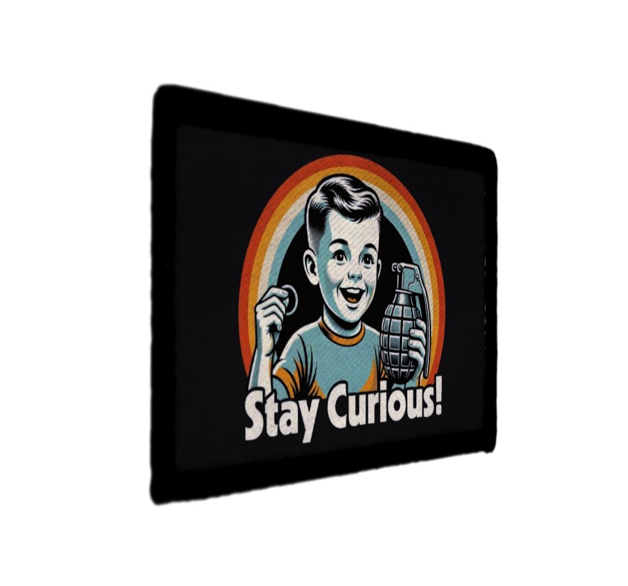Stay Curious Grenade Retro Funny Meme Patch Sew on [sub]