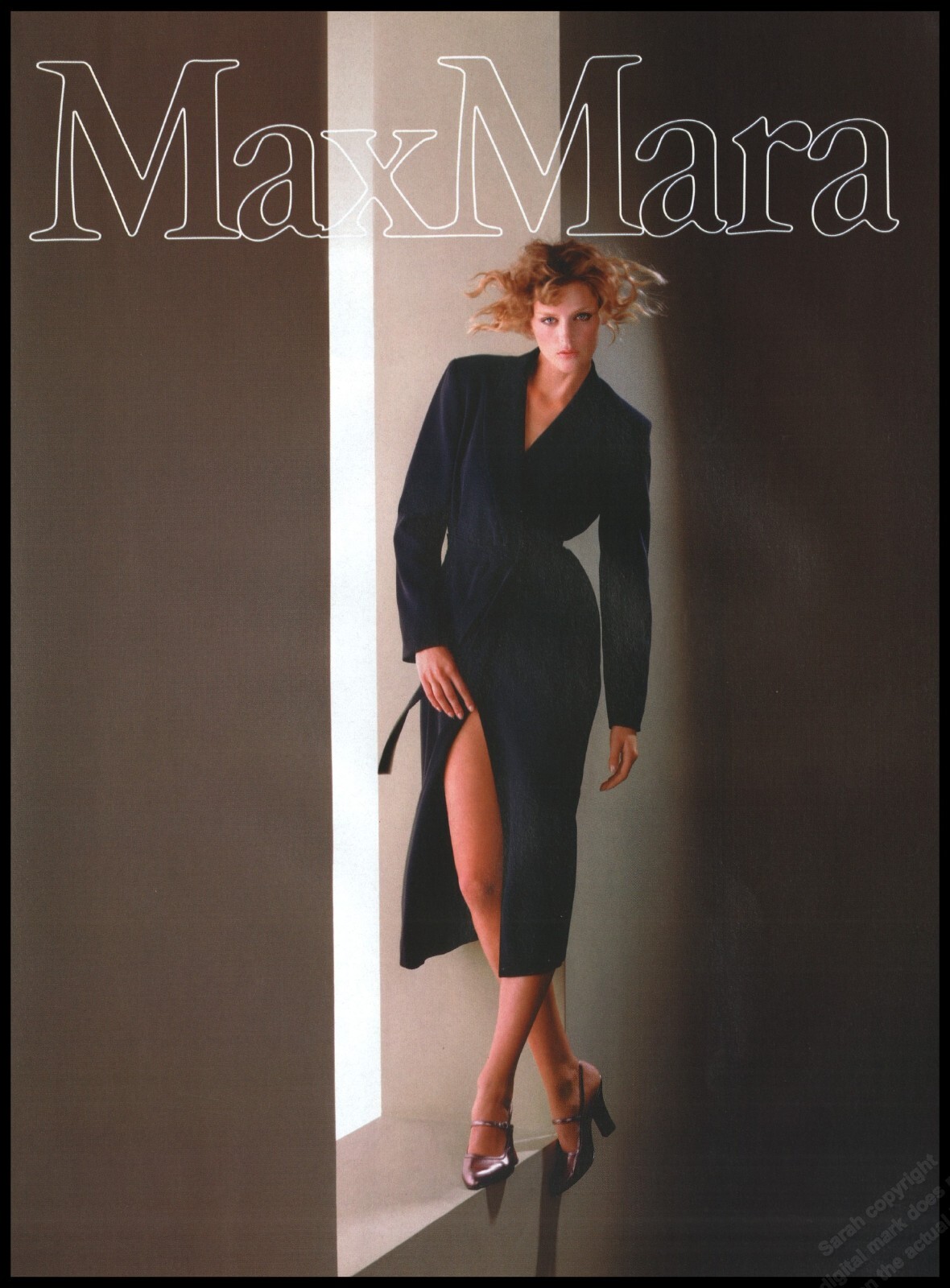 1990's  High Heels Max Mara Print Ad Women Fashion Long Legs shoes-1D/Spg