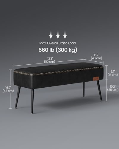 EKHO Collection - Bench for Entryway Bedroom, Synthetic Leather with