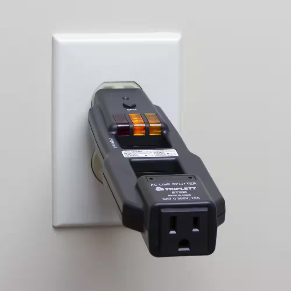 Combination AC Line Spliter and GFCI Receptacle Tester