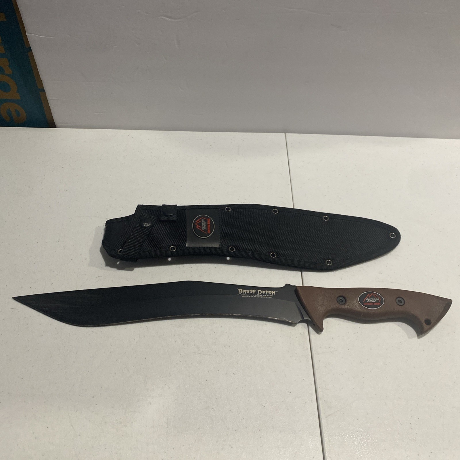 OUTDOOR EDGE BRUSH DEMON MACHETE & SCABBARD, 1ST RUN
