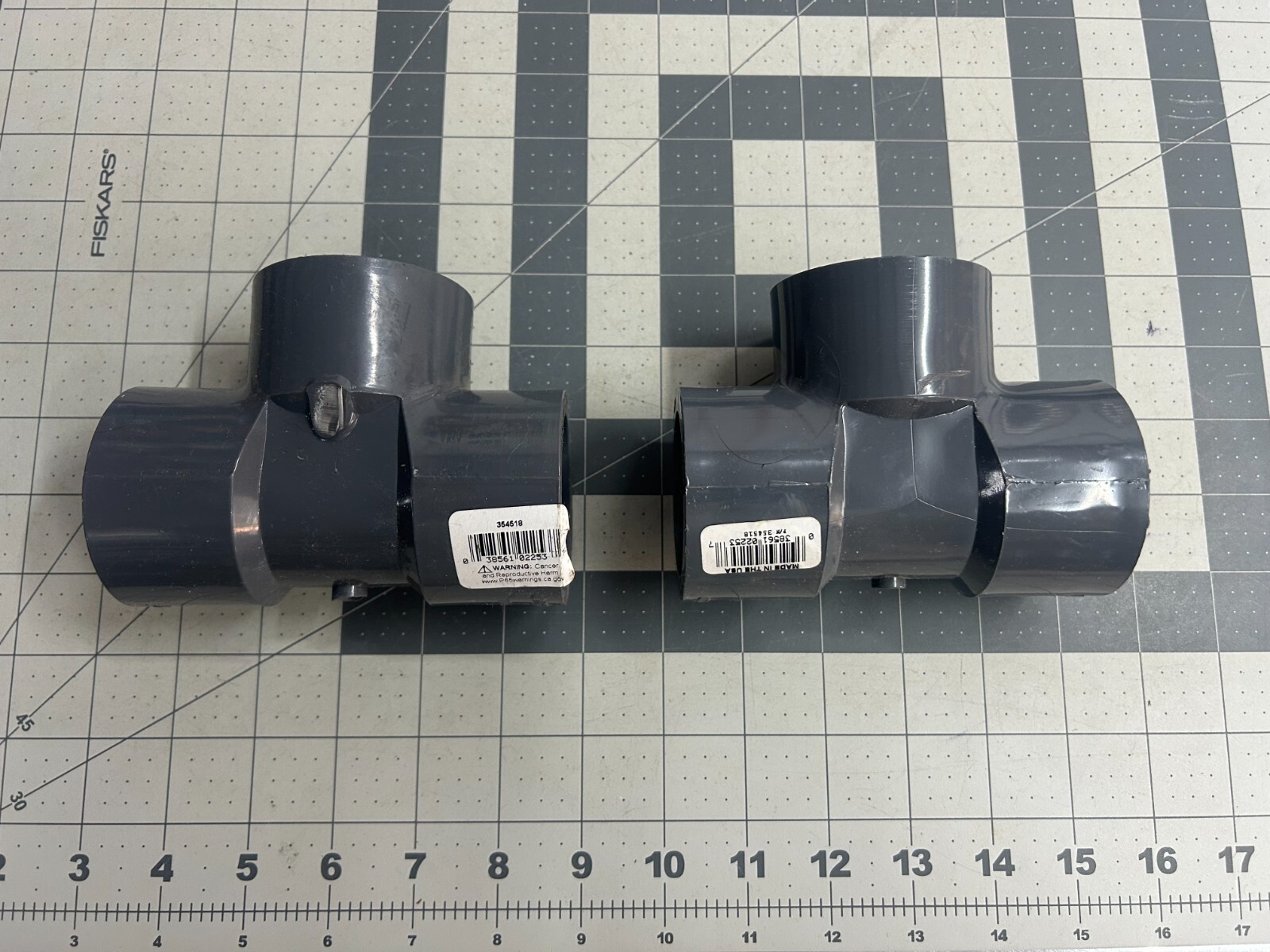 NOS 2-pack lot GENOVA 2" Threaded Sch 80 PVC FIP Tee Female Fitting Gray 354518