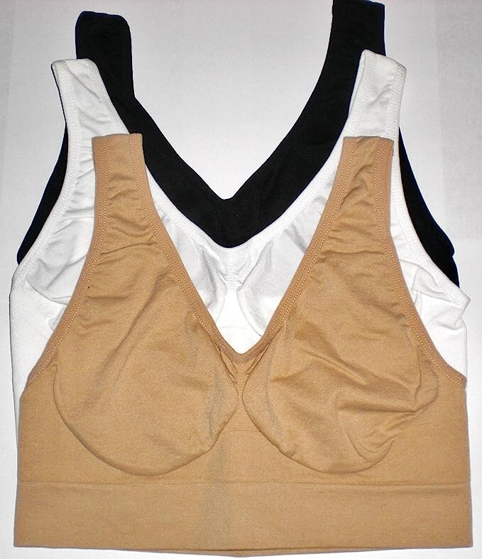 AHH Bra (Set of 3) as seen on TV Size White Black Beige