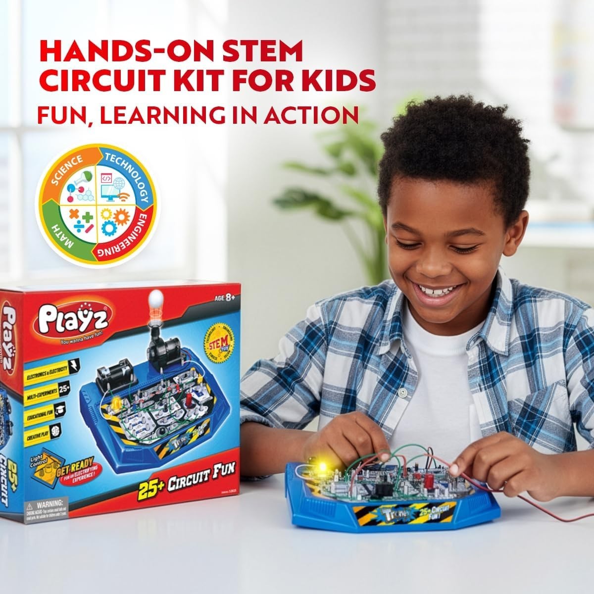 STEM Learning Electrical Circuit Board Kit - 25+ Fun Experiments for Ages 8+