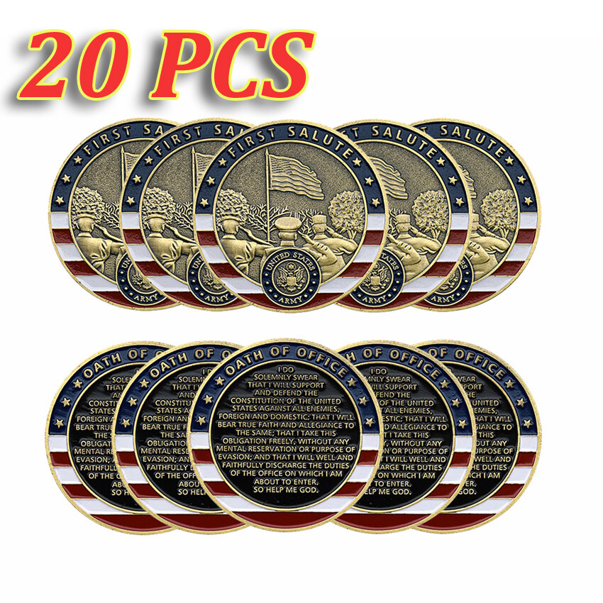 20PCS Challenge Coin US Military Army First Salute Oath Of Office United States
