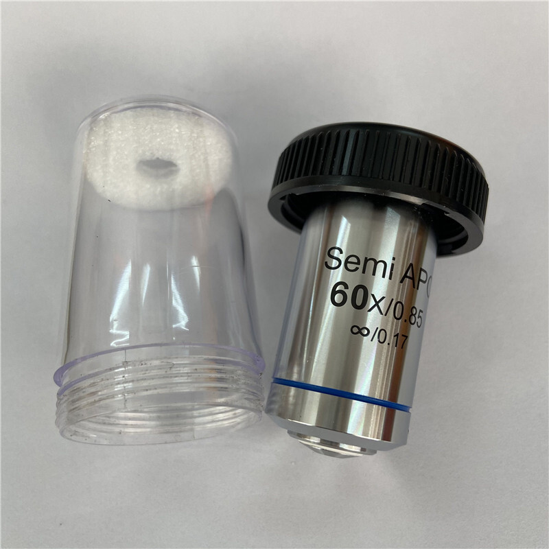 Flat Field Semi-achromatic Infinite Objective Lens f Biologic Microscope 4X-100X