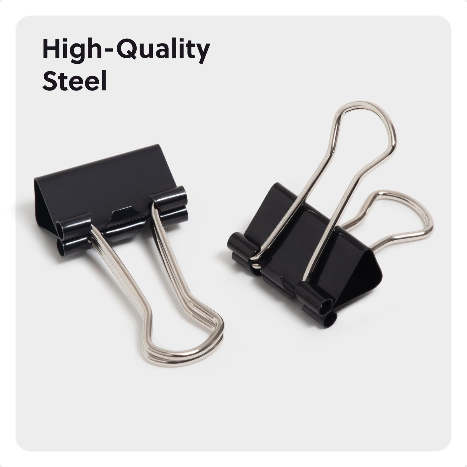 U Brands Small Binder Clips, 144-Count, 3/4 Inch, Mini Paper Small, Black