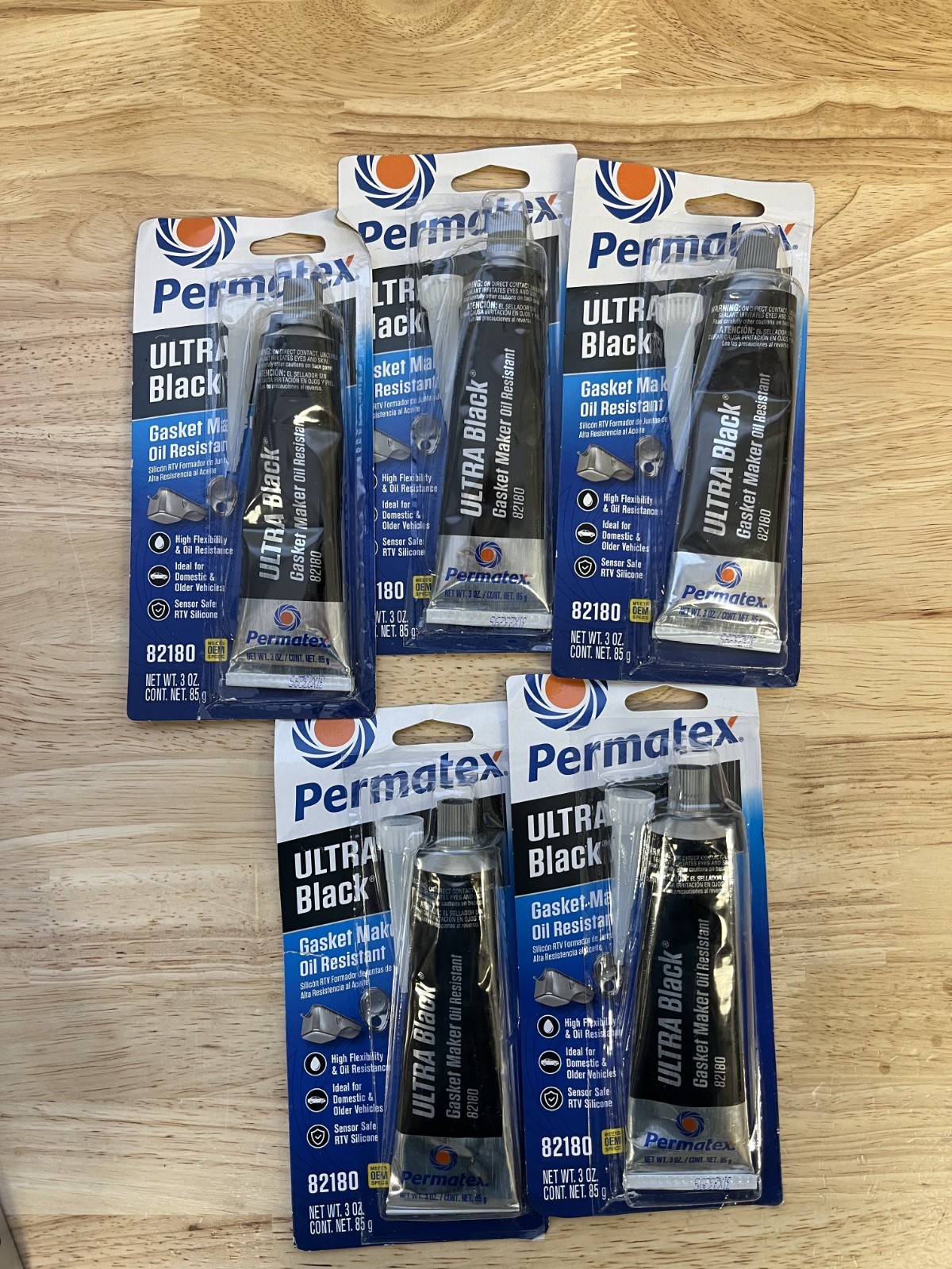 Permatex 82180 Ultra Black Max Oil Resistance RTV Silicone Gasket Maker Lot of 5