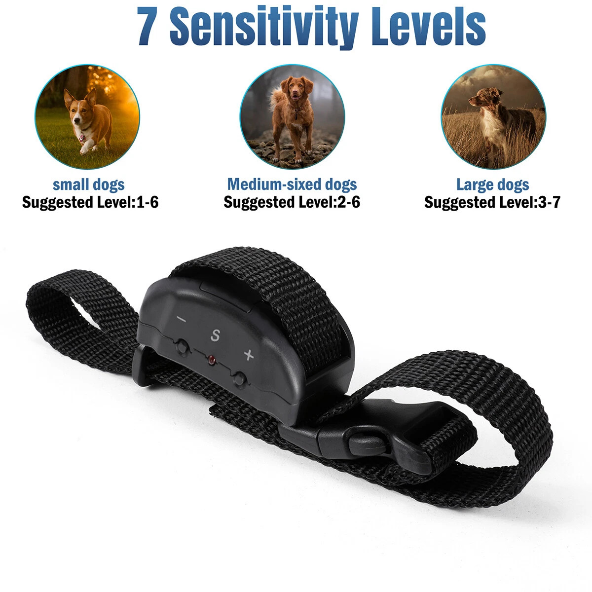 Automatic Anti Bark Barking Dog Shock Control Collar Device Large Medium Small