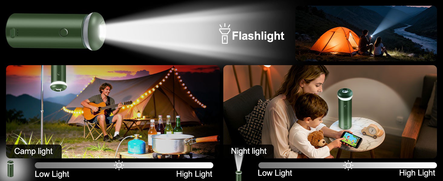 Telescopic Camping Lights,Collapsible Magnetic Camping Lantern | Dimmable USB