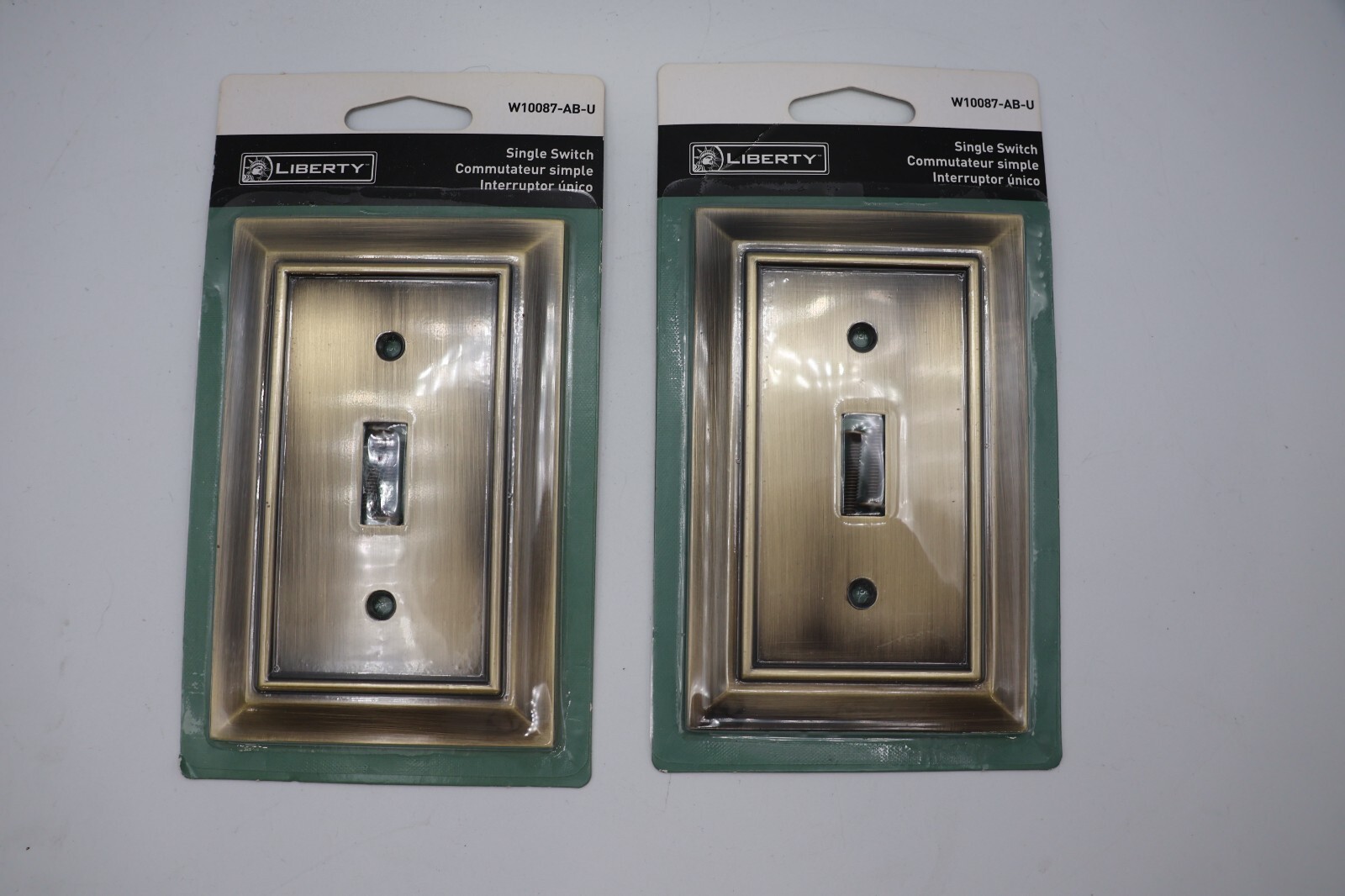 LOT OF 2 Liberty ARCHITECTURAL SINGLE SWITCH PLATE ANTIQUE BRONZE W10087-AB-U