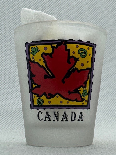Canada Maple Leaf Frosted Shot Glass
