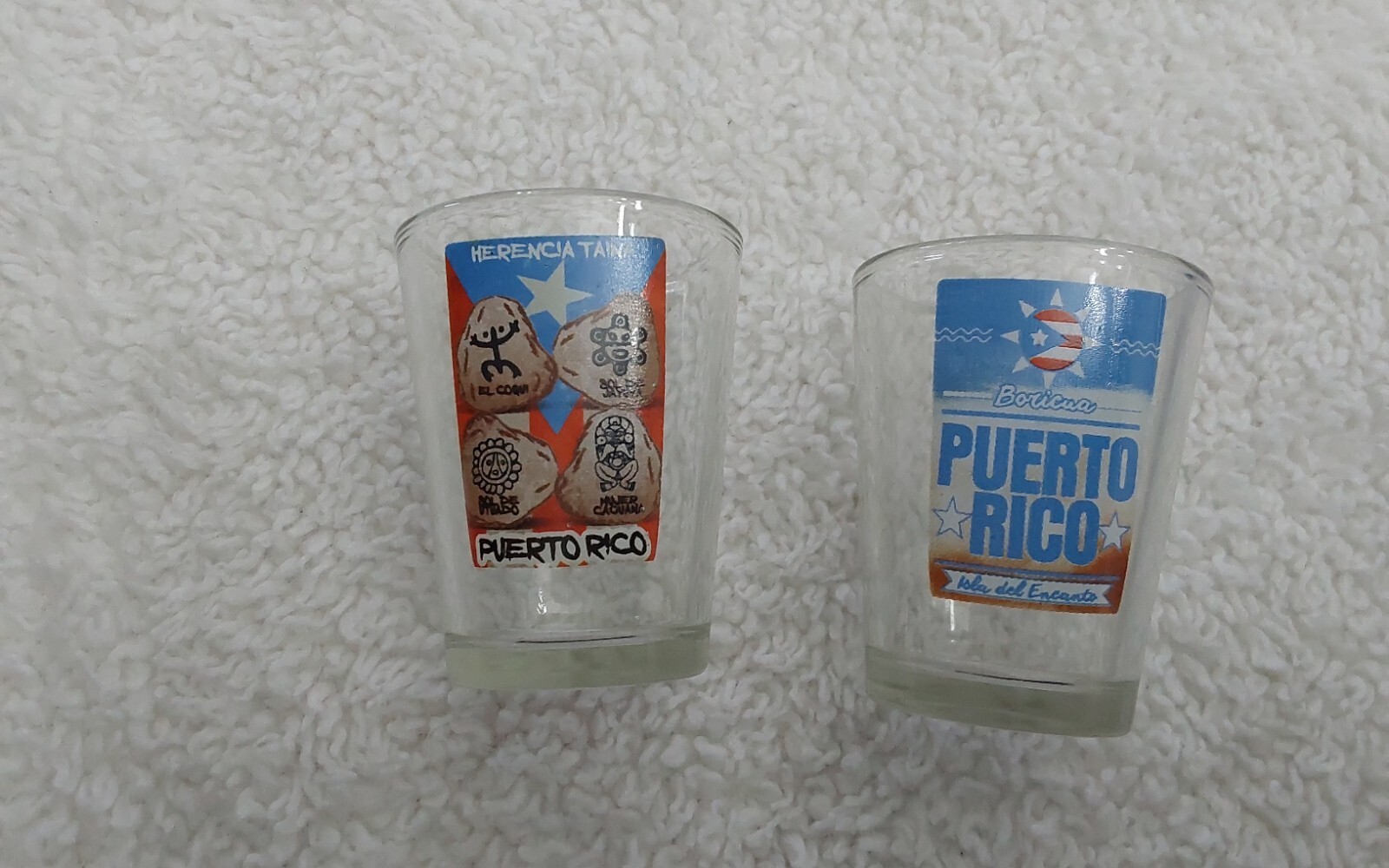 Puerto Rico Shot Glasses Set Of 2 Souvenir Gift Rum Shot Glass Collectibles