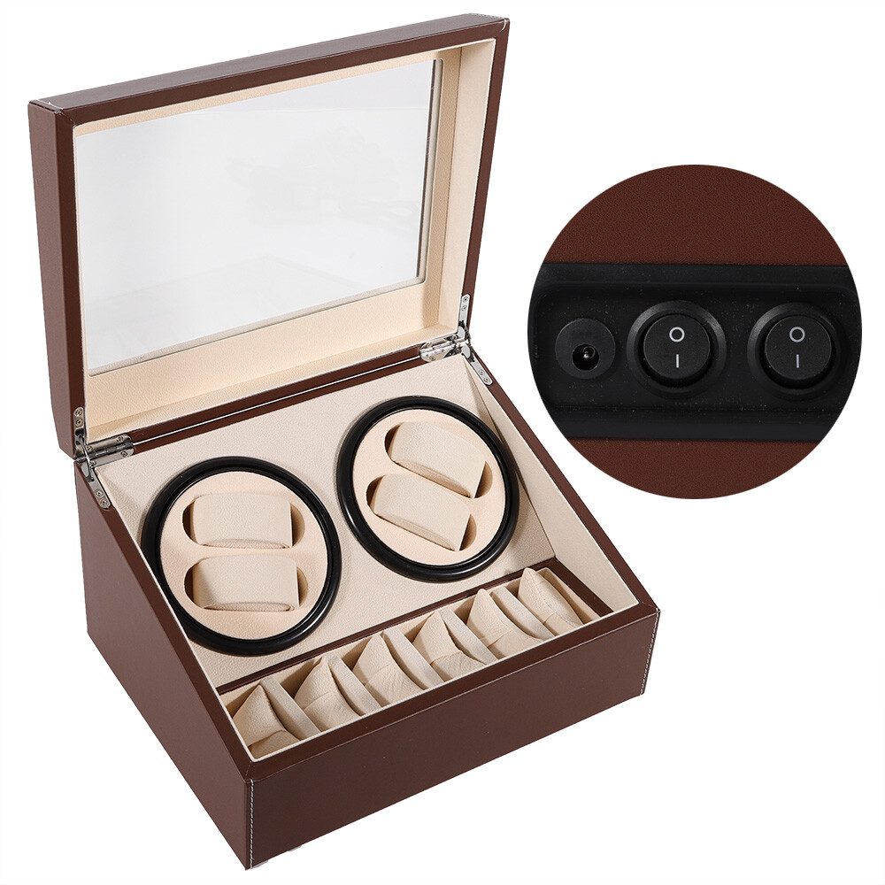 4+6 Automatic Watch Winder Watch Display Box Luxury Storage Case Self-winding
