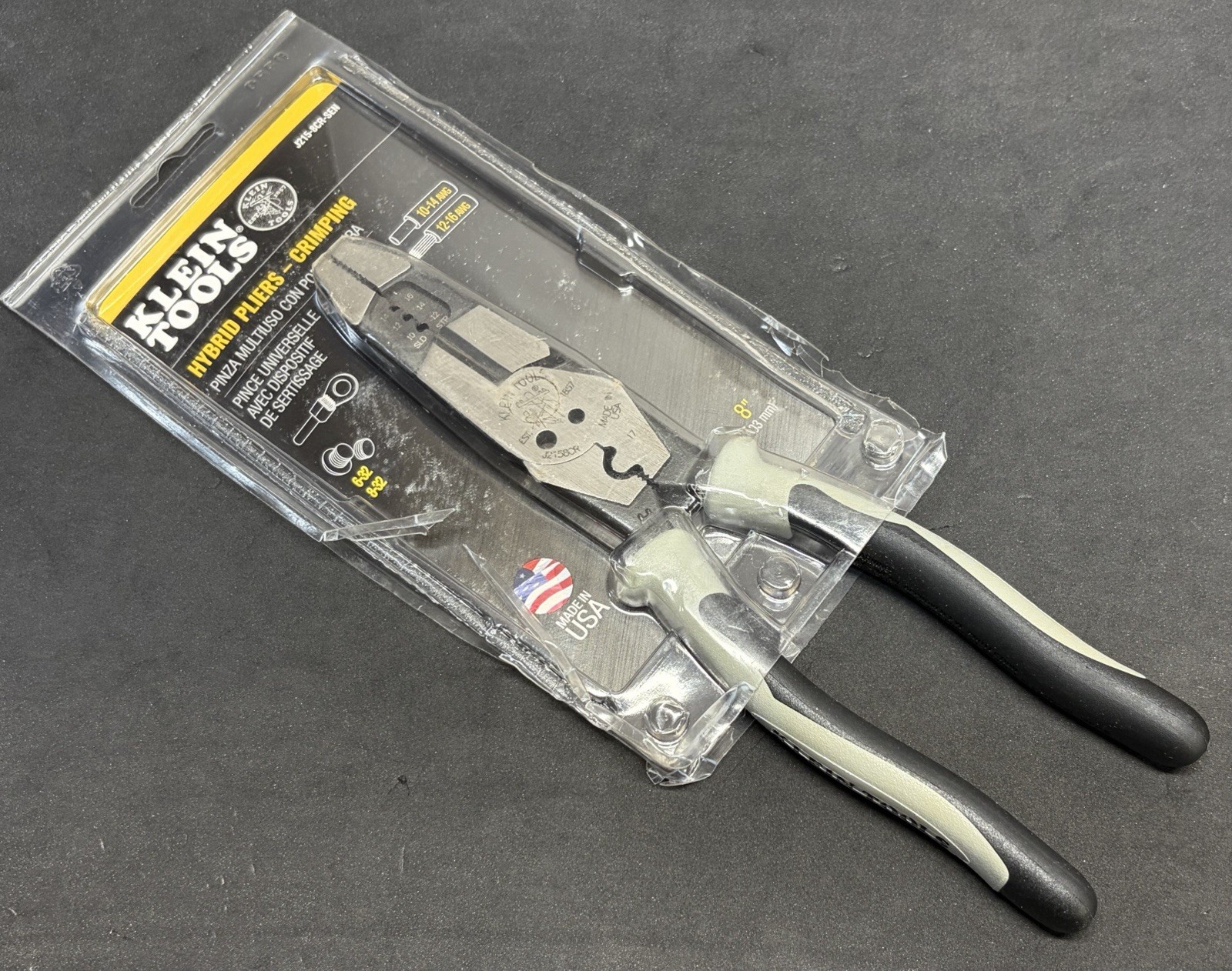 NEW! Klein Tools J215-8CR-SEN 8” Crimping Cutting Stripping Hybrid Pliers