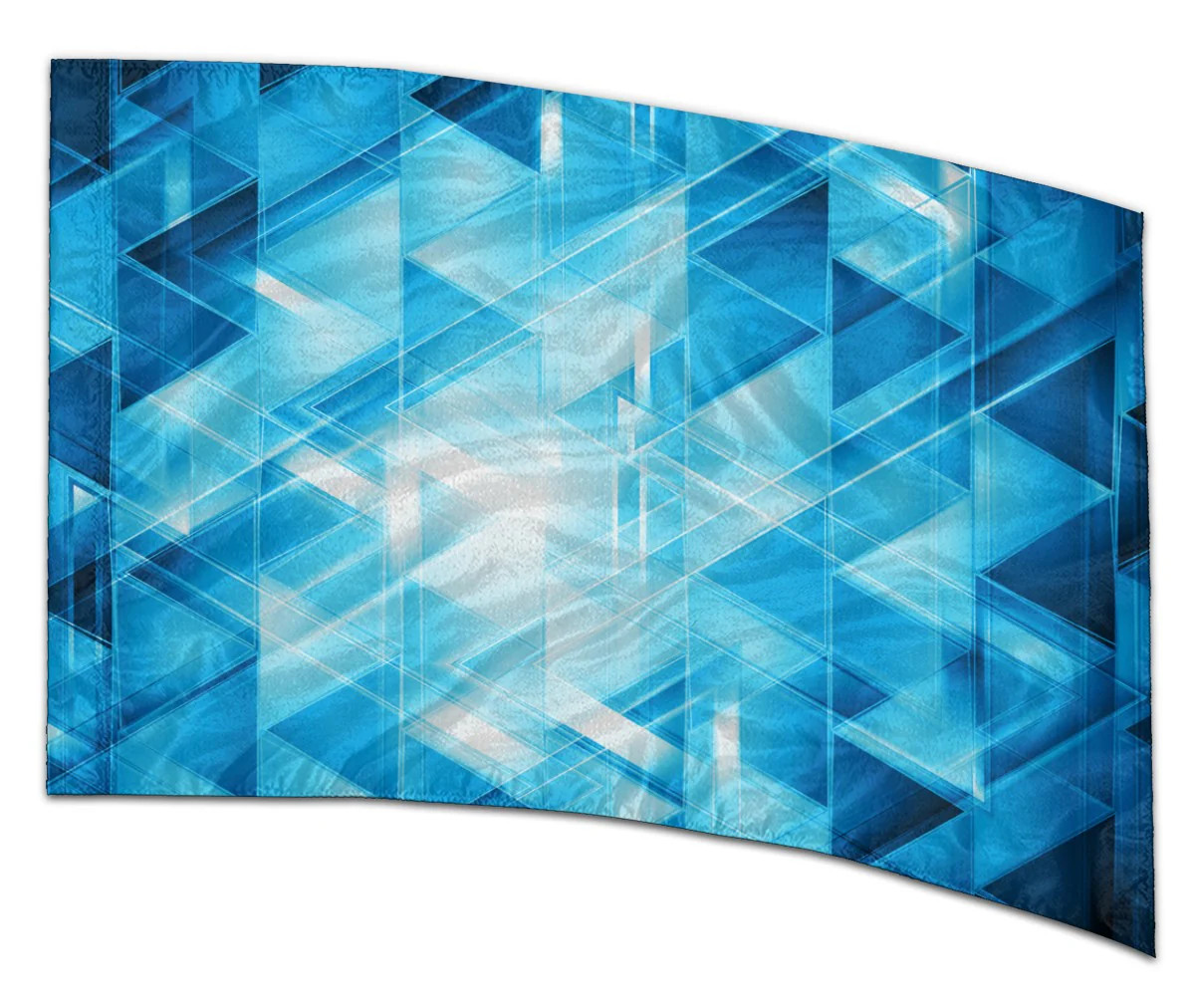 COLOR GUARD FLAGS "AZURE FACETS" SILKS - NEW - 36" x 54" Standard Curved