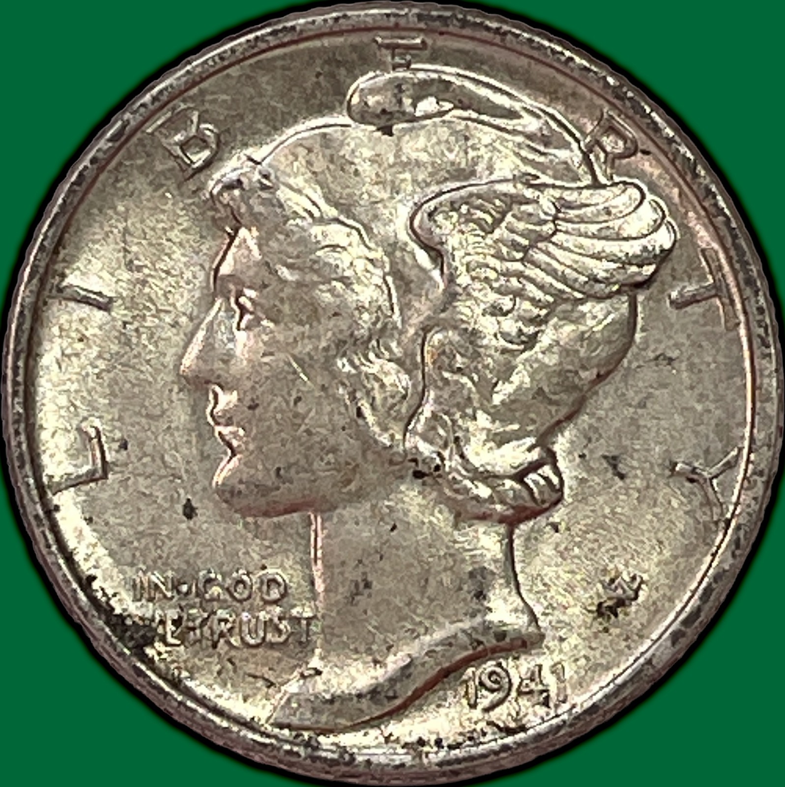 1941 Mercury Dime Almost Uncirculated AU Coin #44660