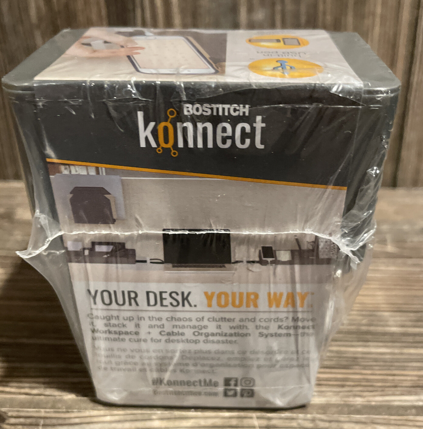 Bostitch Konnect Plastic Phone Dock with USB Port GRAY