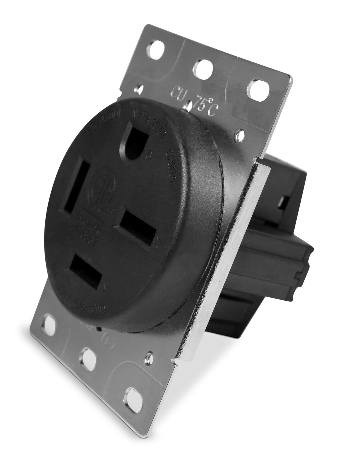 NEMA 15-60R - Industrial Grade - 60 Amp 125/250 Volts - Flush Mount - Straigh...