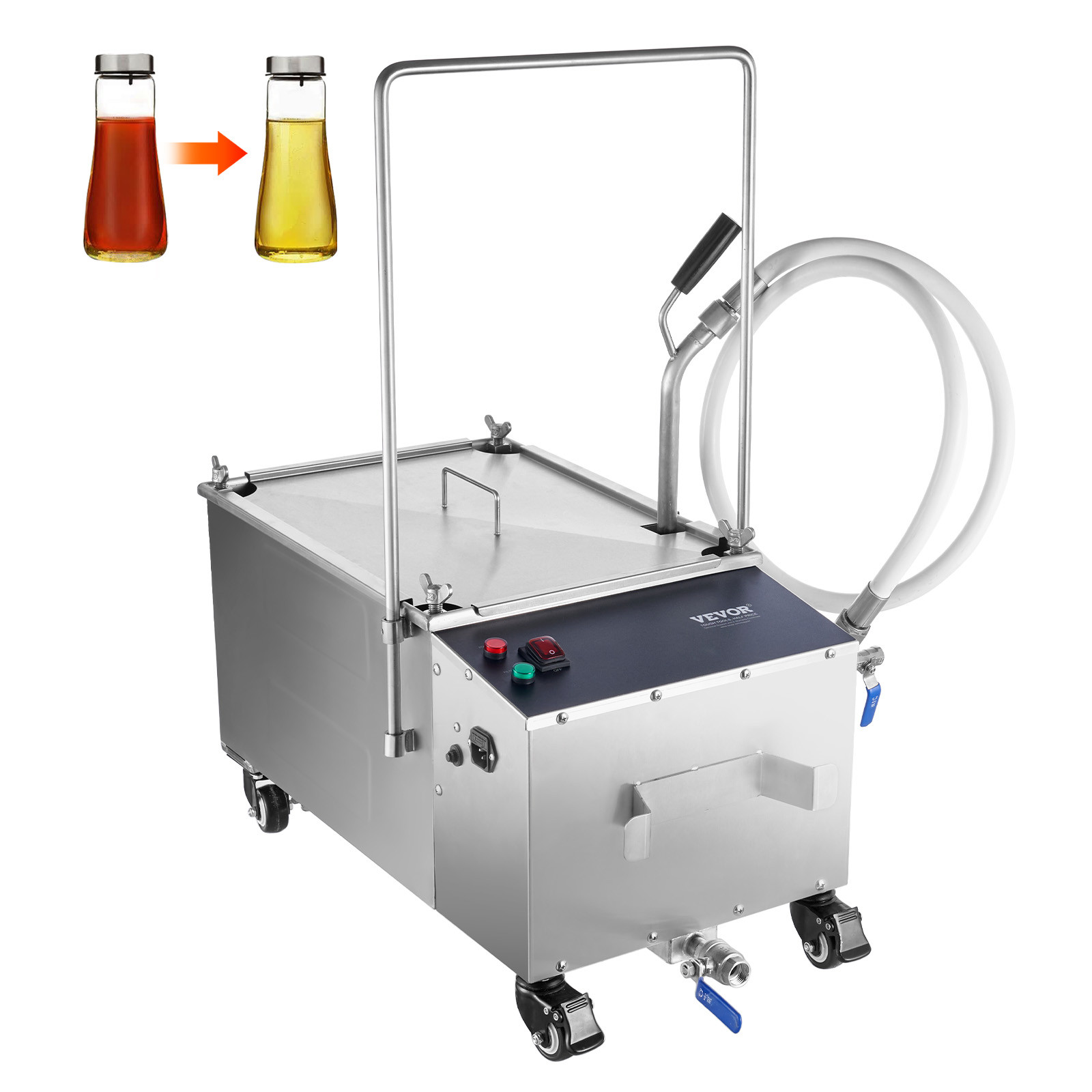 VEVOR Fryer Oil Filter Commercial Cooking Oil Filtration System 38L Capacity