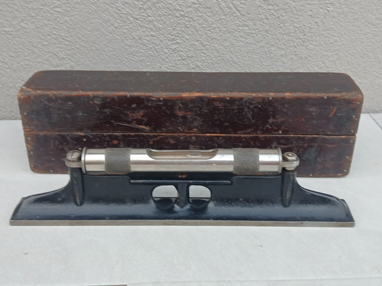 Vontage Starrett Precision Machinists Level 12" w/ Wooden Case 2 Vial READ