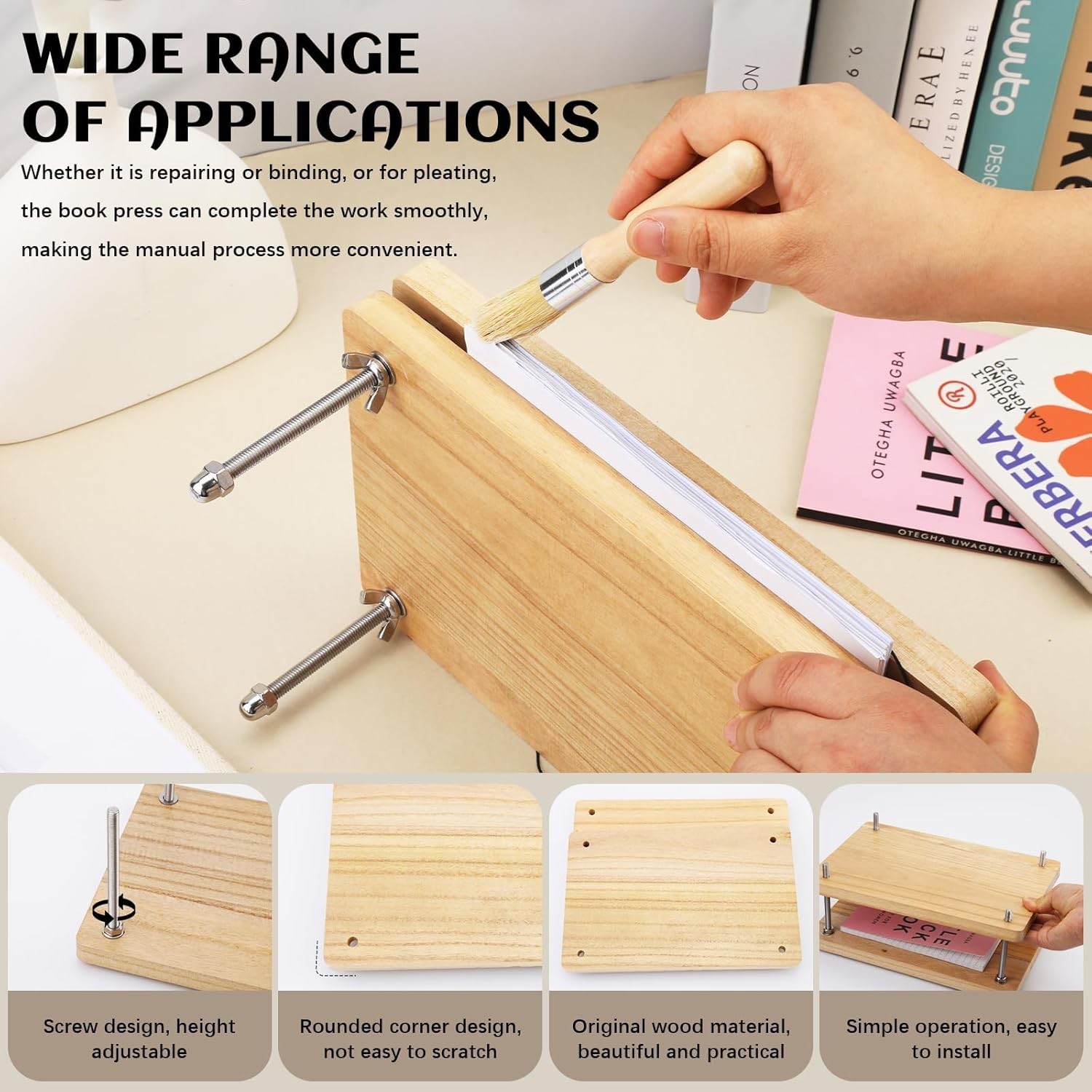Book Press Bookbinding Tool Adjustable Paper Press For Binding Embossing