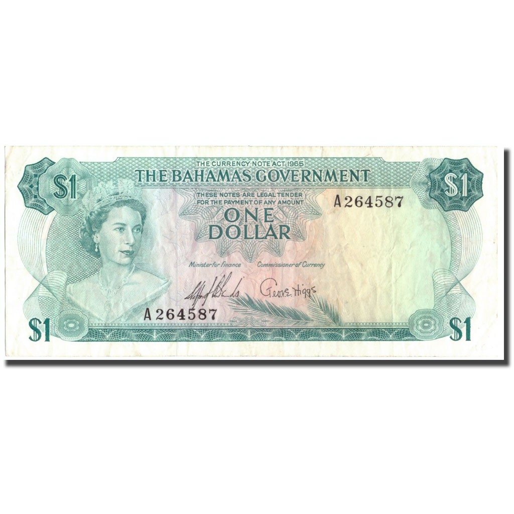 [#213995] Banknote, Bahamas, 1 Dollar, 1965, KM:18a, EF