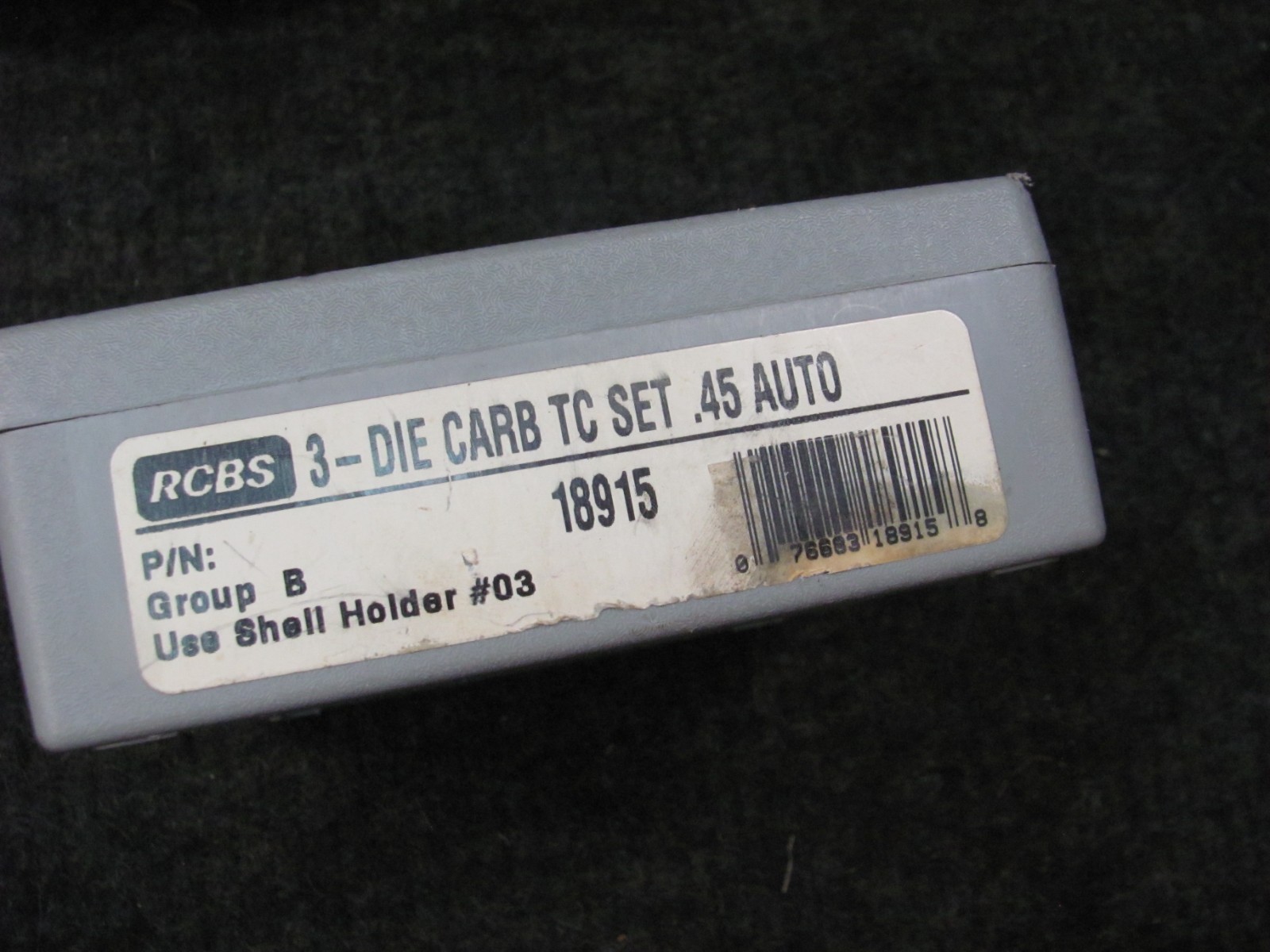 RCBS .45 ACP/ GAP CARBIDE T/C RELOADING DIE SET WITH EXTRAS, 18915