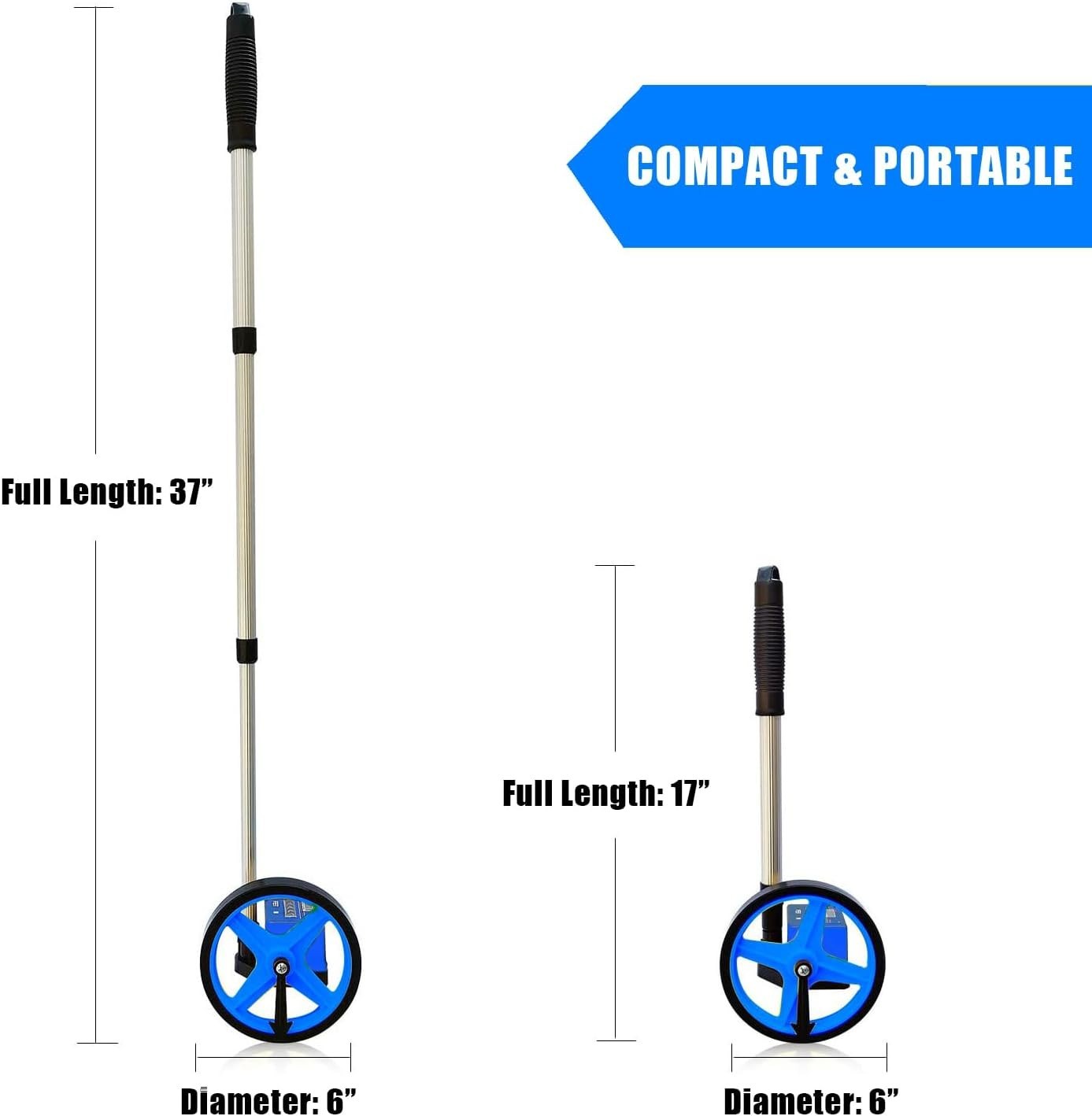 Measuring Wheel, Blue 6Inch Measure Wheel, Distance Measuring in Feet, Rollin...
