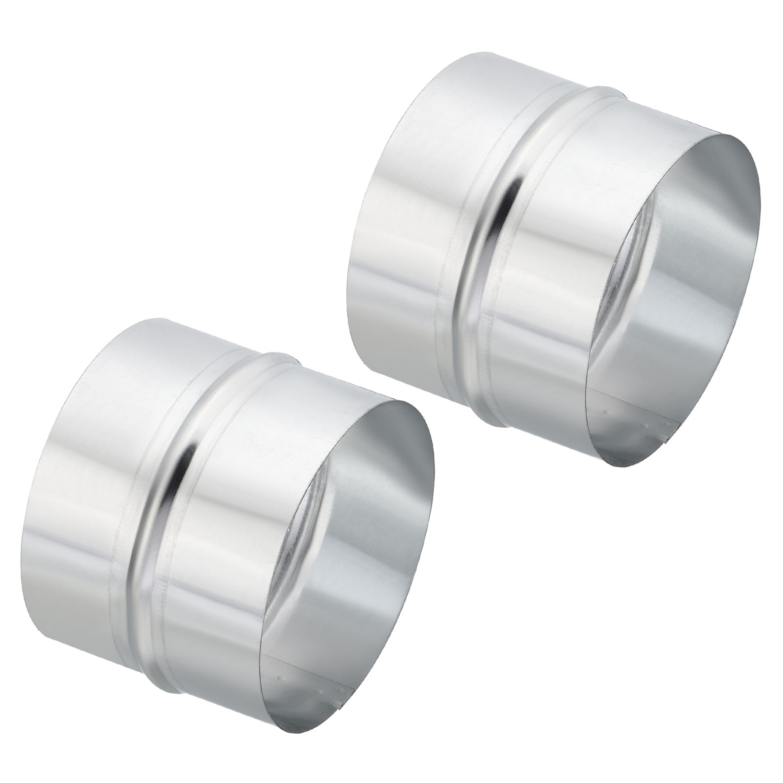 2 Pcs 5" Galvanized Steel Duct Connector Duct Coupling Vent Coupler, 4" Long