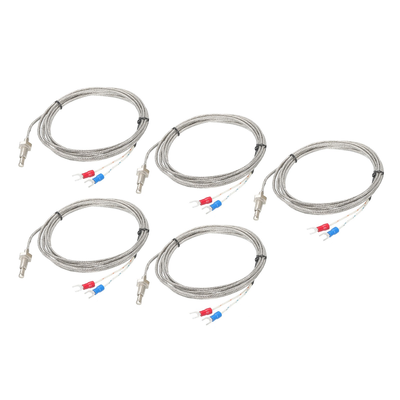 5pcs K Type Temperature Sensor M6 Thermocouple 2m 0 to 800°C(32 to 1472°F)