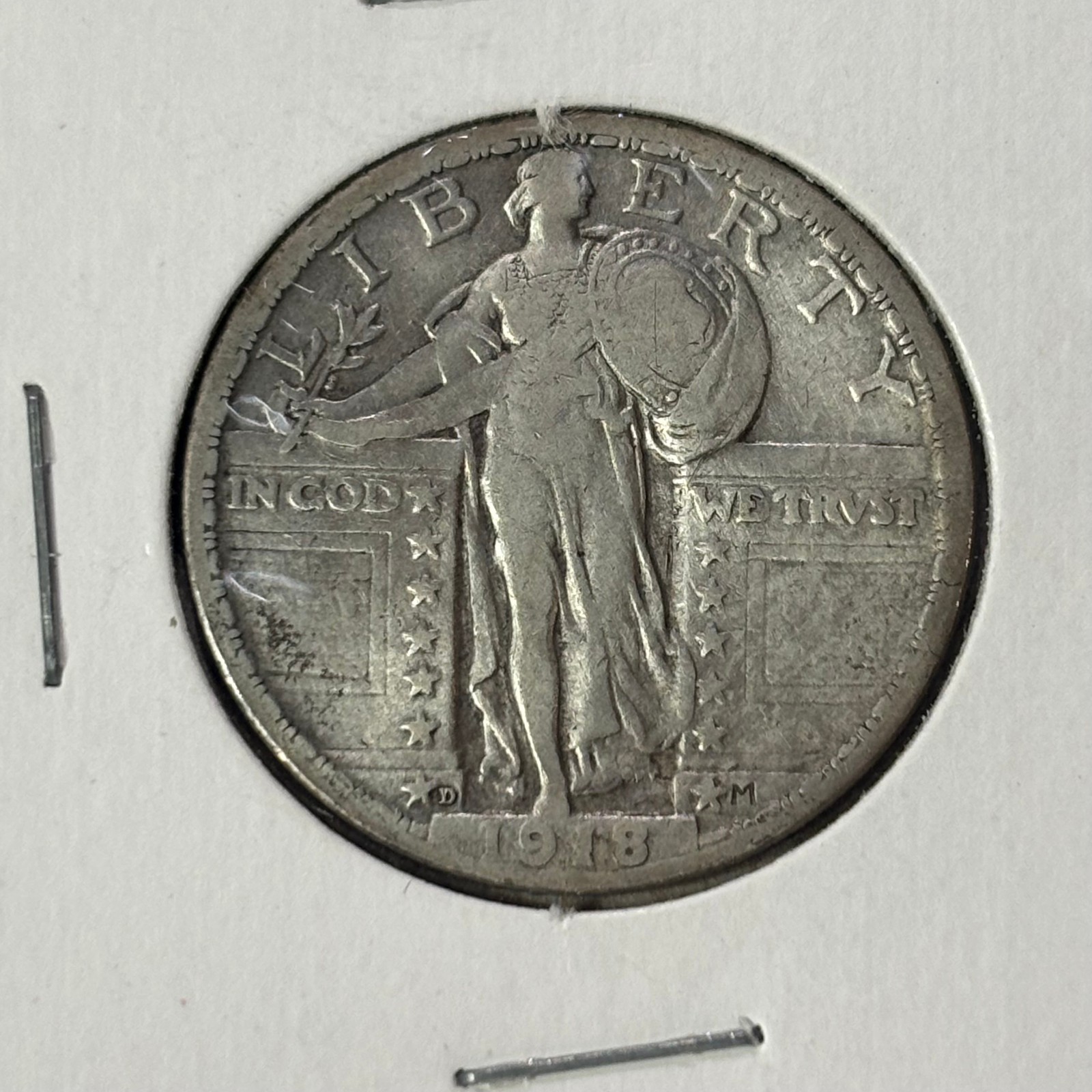 1918 D Standing Liberty Quarter 90% Silver