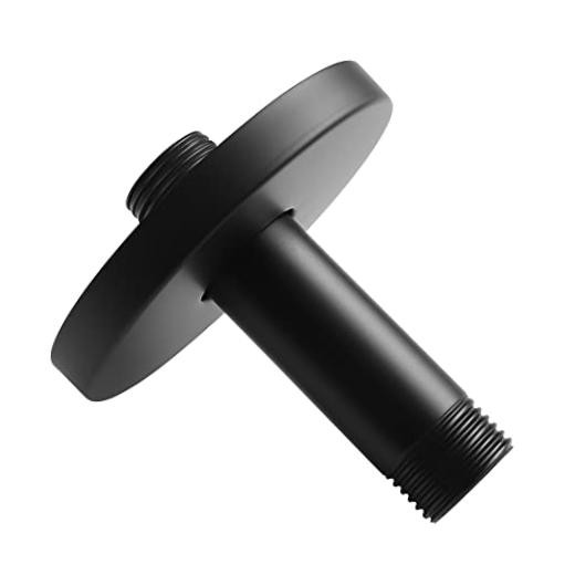 Straight Shower Arm with Flange, Ceiling Mount 3" Round Matte Black 3 Inch