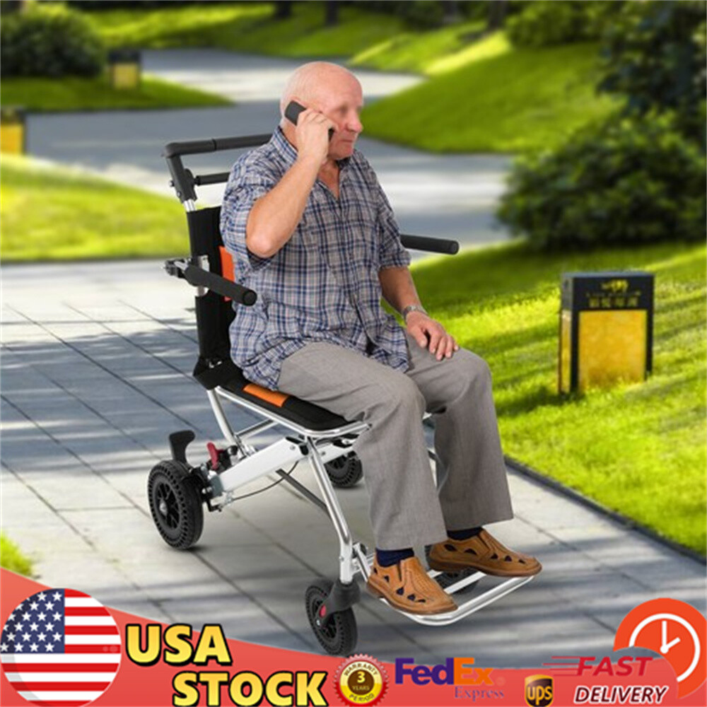 Travel Transport Wheelchair for Adults and Seniors Portable Folding Wheelchair