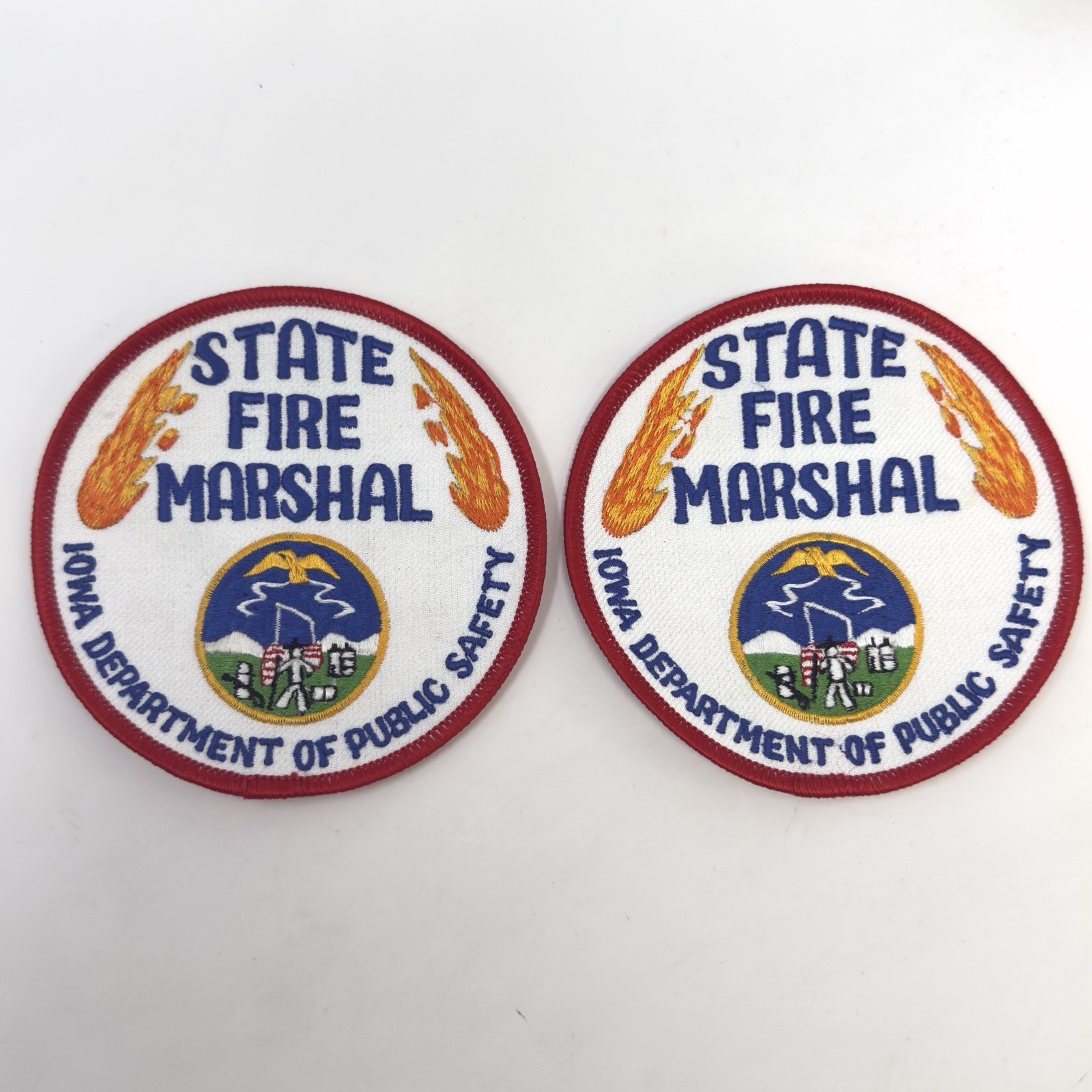 Lot of 2 State Fire Marshal Iowa Department Of Public Safety 4” Patches
