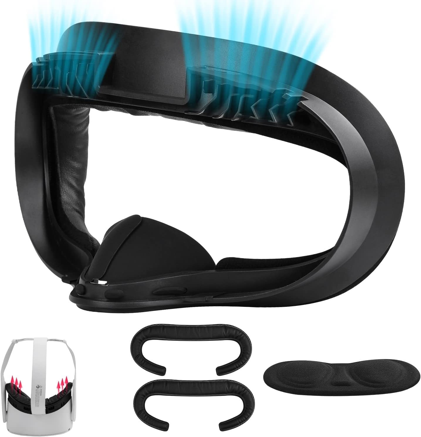2-Pack Foam Replacement & Lens Protector for Oculus Quest 2 - Enhanced Comfort