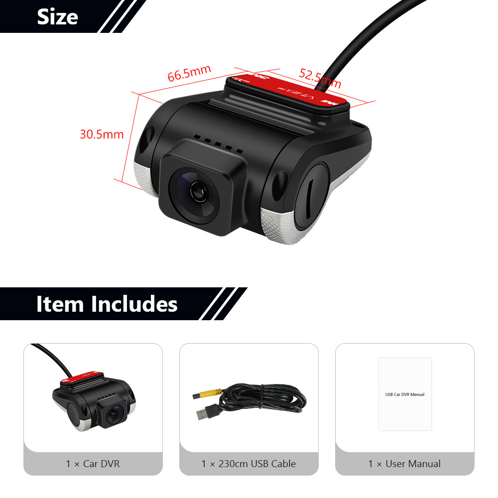 1280*720 HD Car DVR Camera Wide Angle 140° Video Recorder Dash Cam USB Wired NEW