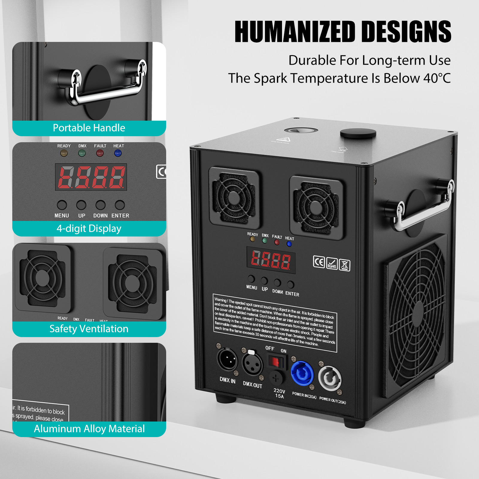 HOLDLAMP 700W Cold Spark Machine Stage Effect DMX Firework Event Party Wedding