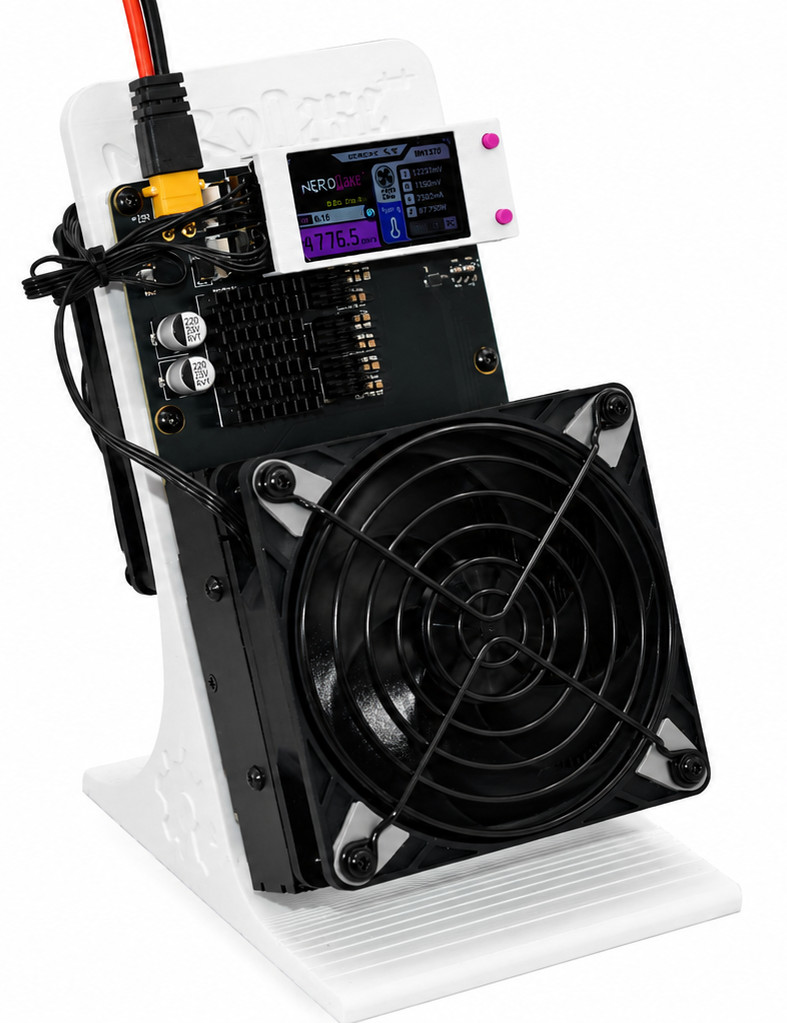 NerdQaxe++ Rev 6.1 - White - 4.8TH - 6TH/s Air-Cooled Solo Mining SHA-256