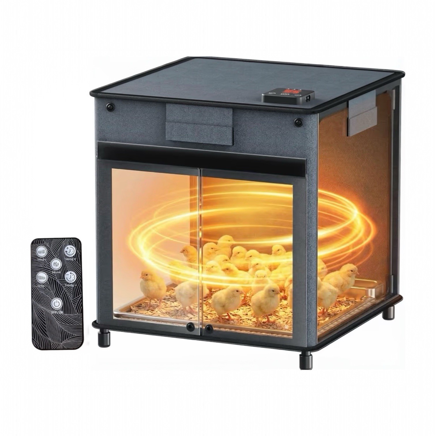 Brooder Box for Chicks, 200W Rapid Heat Brooder Plate W/9H Timer & Remote